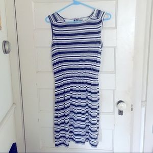 Ann Taylor Loft navy strips jersey dress